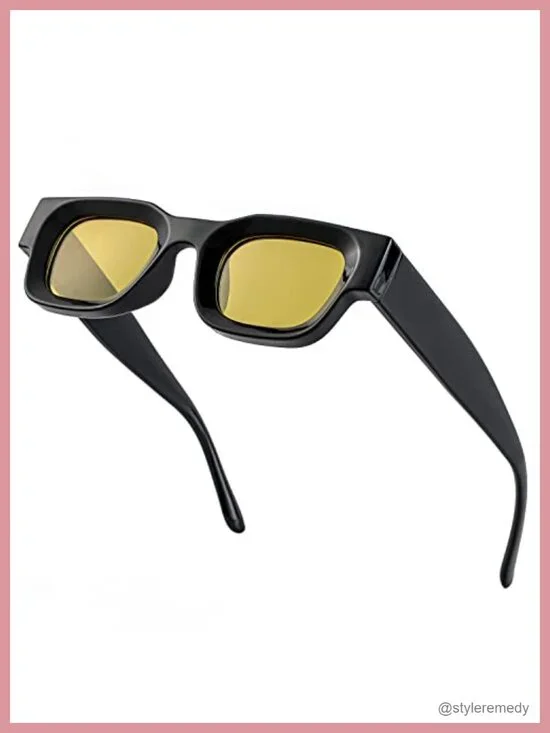 Thick Square Frame Polarized Sunglasses UV400 Protection Unisex