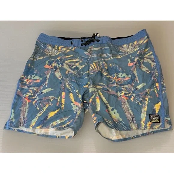 Quick Dry Board Shorts Mirage  Mason Swimwear Swimsuit Size 40‎ Blue Tropical