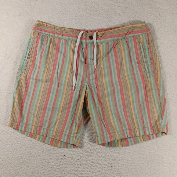 Mr. Turk Swim Trunks Mens 34 San Simeon Stripe Mesh Lined Designer Beach Resort