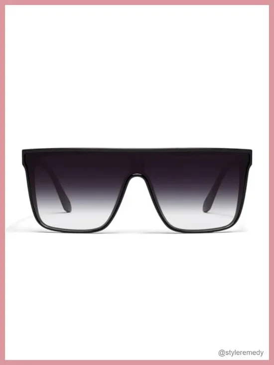 Square Trendy Flat Top Sunglasses - UV400, Ultralight Plastic, Upgraded Hinges