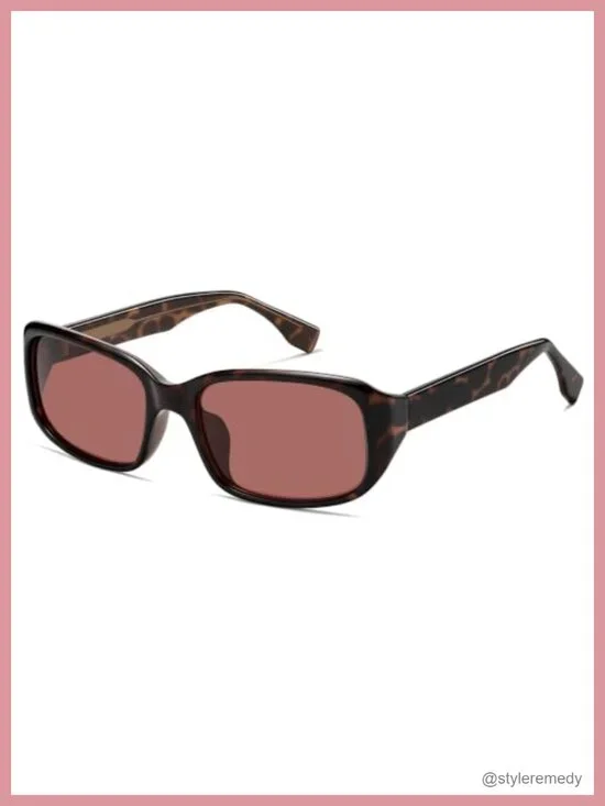 Vintage Square Wrap Around Sunglasses UV Protection