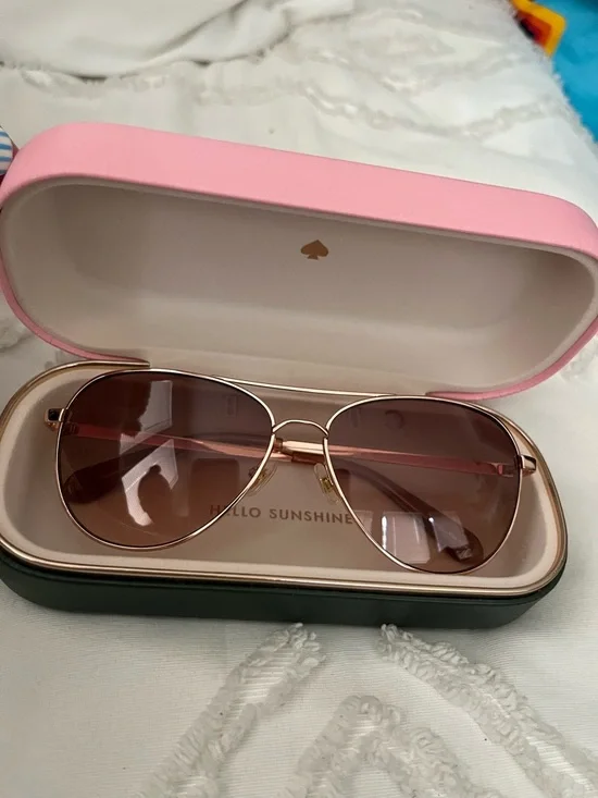 kate spade pink aviator sunglasses with rose lenses
