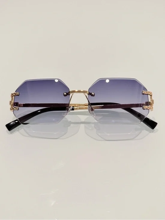 RARRI Rimless Octagon Gradient Purple Sunglasses - Theframebar