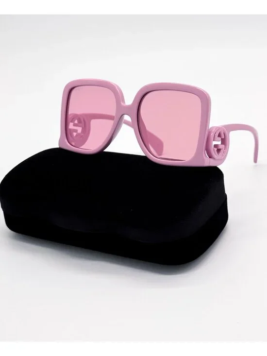 New Gucci Pink Square Women Pink Sunglasses GG1326S 008