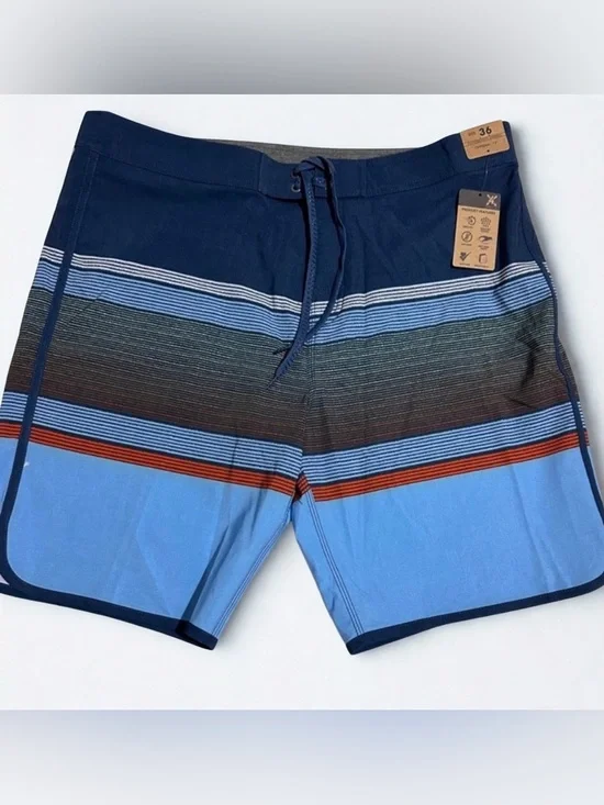 Performance Apparel Multi-Striped Performance Board Shorts Sz 36 19