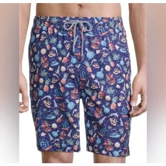 Peter Millar Seaside Mesh Liner Blue Shark Martini Swimtrunk Size M *EUC