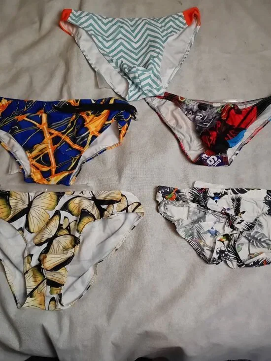 5 Pc Lot Men's Bathing Suit XXL Swimming Briefs Swim Trunks Swimwear NWT wolf