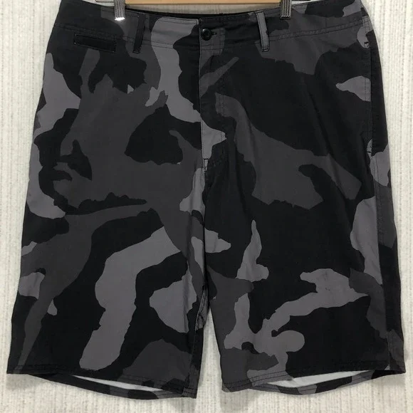 Joe Boxer Mens Grey Black Camouflage Board Shorts Swim Trunks Size 36