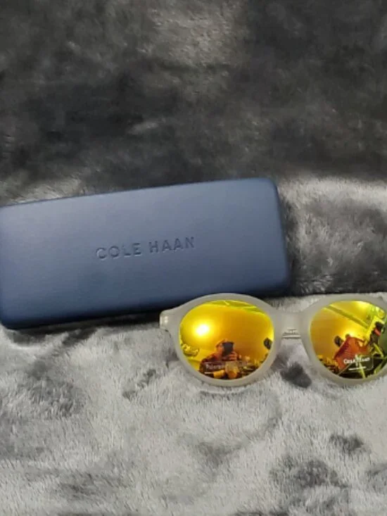 Cole Haan grey translucent Yellow Polarized Women's Sunglasses NWT in Box