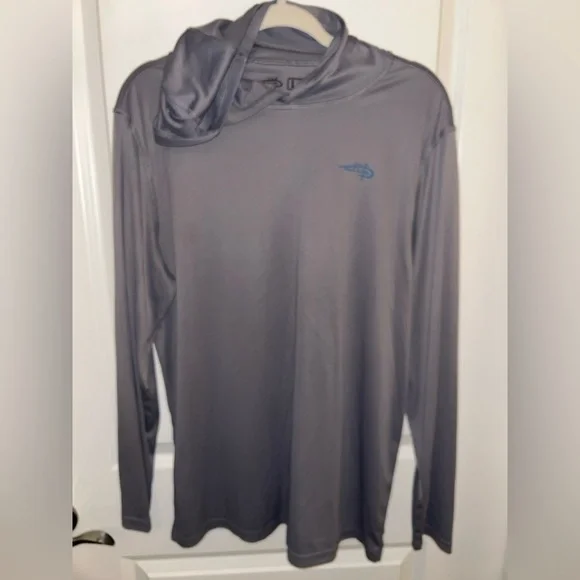 Reel Life “raised on the water” Gray Long Sleeve Rash Guard/Fishing Shirt