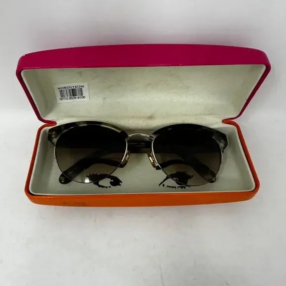 Kate Spade Women's Dark Glasses Cat Eye Tortoise Shell With Case Summer Style