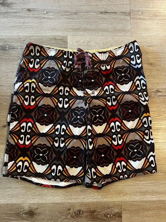 Old Navy Black, White, Red, Yellow Patterned Women's Shorts