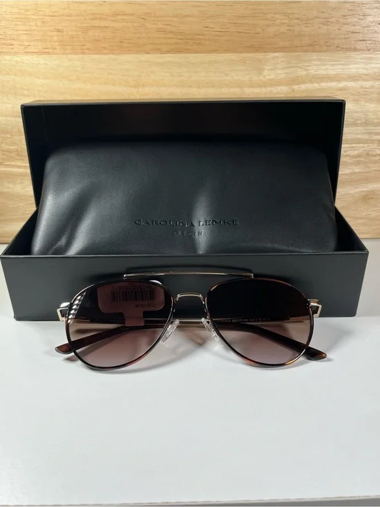 Brand New In Box Carolina Lemke Berlin Designer Sunglasses Demi Gold Style