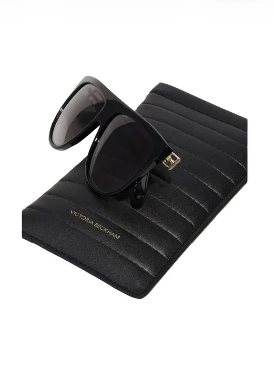 Victoria Beckham Flat Top Aviator Sunglasses| Black