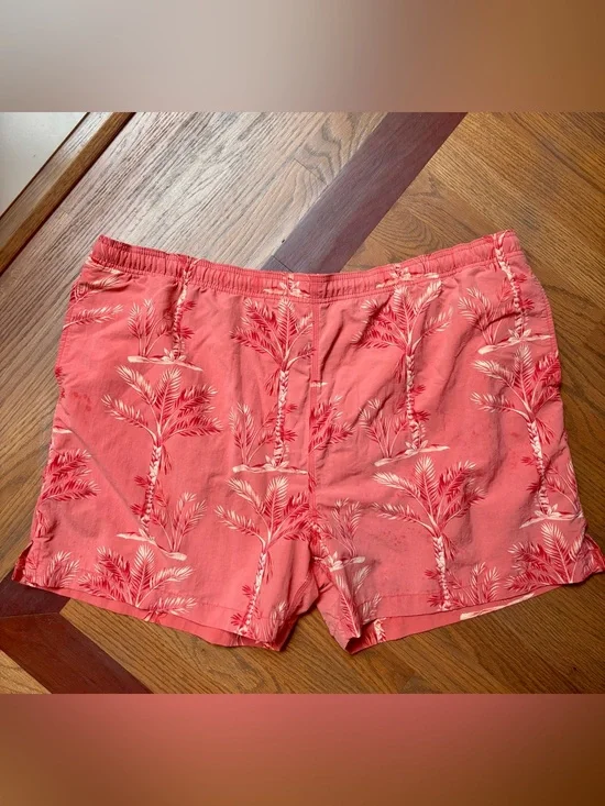Tommy Bahama Pink Palm Tree Swim Trunks XXL Tropical Mesh Lined