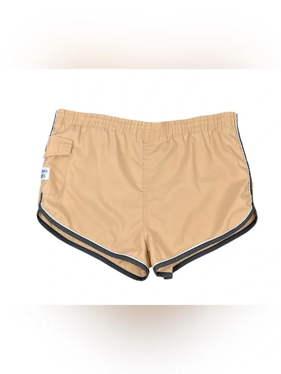 Vintage 70s/80s Men’s California Shores Tan Swim Trunks Shorts 2” Inseam Size M