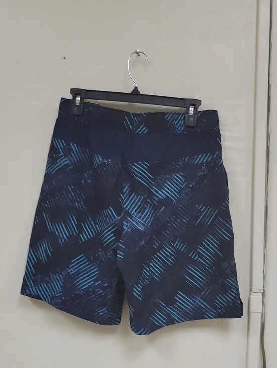 Men's Navy Blue Patterned Swim Shorts