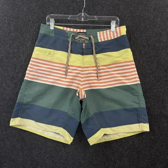 Patagonia Wavefarer Board Shorts Men's 32 Striped Swim Trunks Cargo Pocket