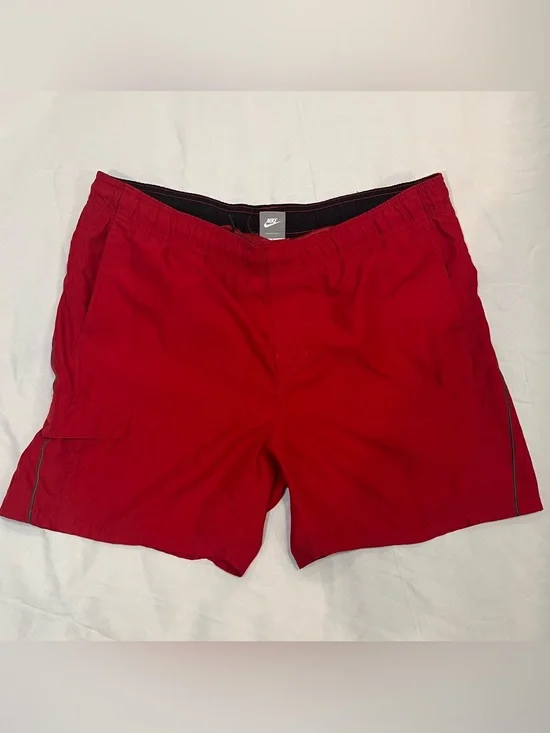 Vintage Nike Red Men's Swim Shorts