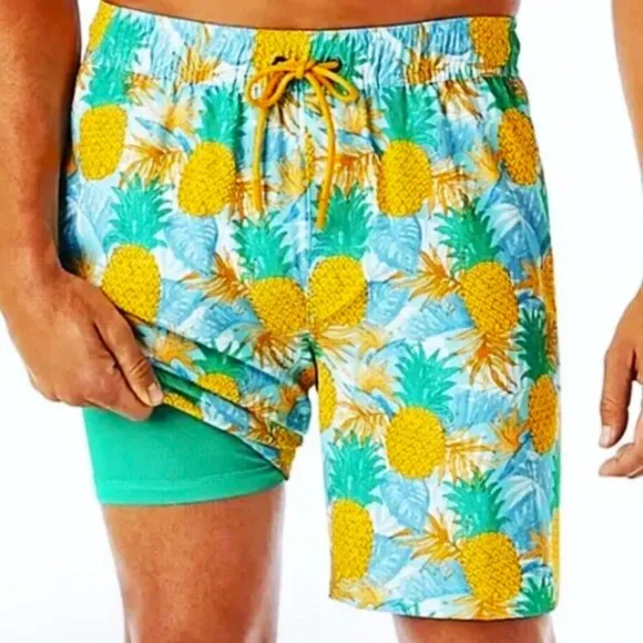 Men's Swim Trunks XXL Multicolor Tropical