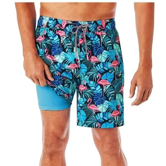 Men's Swim Trunks XXL Multicolor Tropical