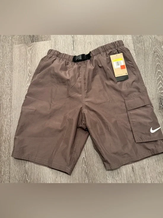 Nike Swim Cargo Swim Shorts Packable Brown Taupe Move to Zero NWT Men's Small