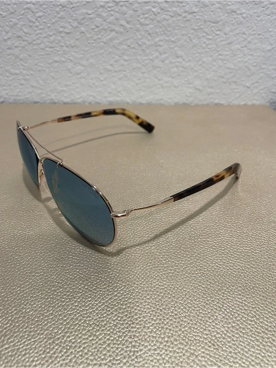 Tom Ford Brown/Blue Eva TF374 28X 61 to 10 Mirror Aviator Sunglasses