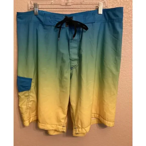 Old Navy Board Shorts Blue-to-Yellow Gradient or 