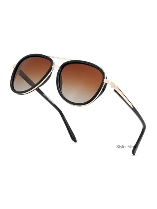Retro Polarized Aviator Sunglasses for Women Men Square Vintage Style