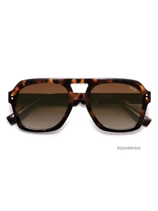 Retro Thick Polarized Aviator Sunglasses for Women Men, Large Trendy Bold