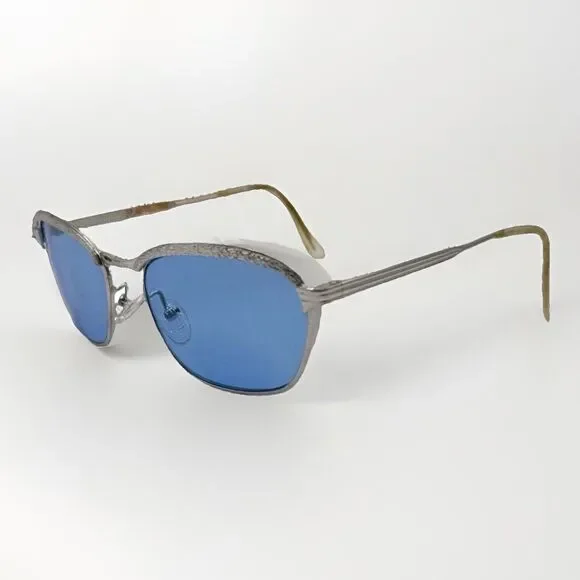 Caprice Metalvista Vintage Sunglasses 1/25 12K GF Square Blue Lens Frame Italy