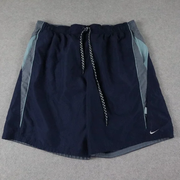 Nike Swim Shorts Mens XL Mesh Lined Surf Beach Pocket Trunks‎ Drawstring Blue