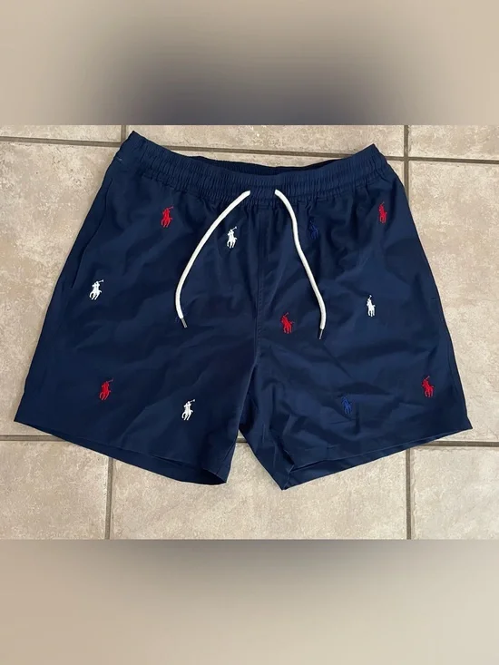 Polo by Ralph Lauren Men’s 5.75-Inch Traveler Classic Swim Trunk in Navy, Size M