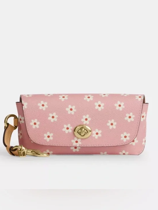 COACH Designer Pink Floral Turn-Lock Sunglasses Glasses Chic Case Preppy NWT