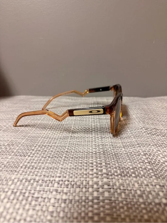 Oakley Amber Translucent Square Sunglasses with Tortoise Temples