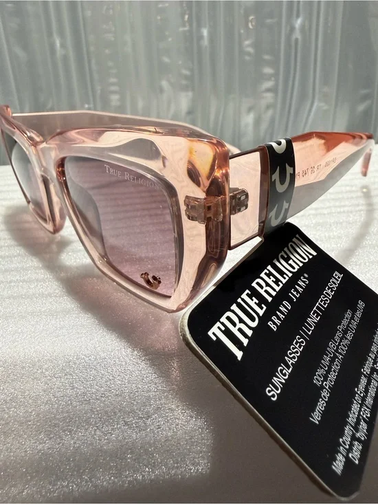 NWT True Religion Womens Pink Oversized Square Sunglasses SR1025