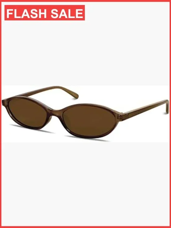 Retro Oval Cat Eye Sunglasses Women Lightweight 90s Sunnies Trendy UV Protection