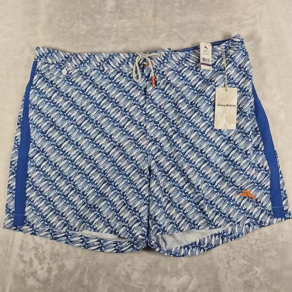 Tommy Bahama Swim Trunks Men's 2XLB Blue Rialto Reel It In Fish Shorts Beach NWT