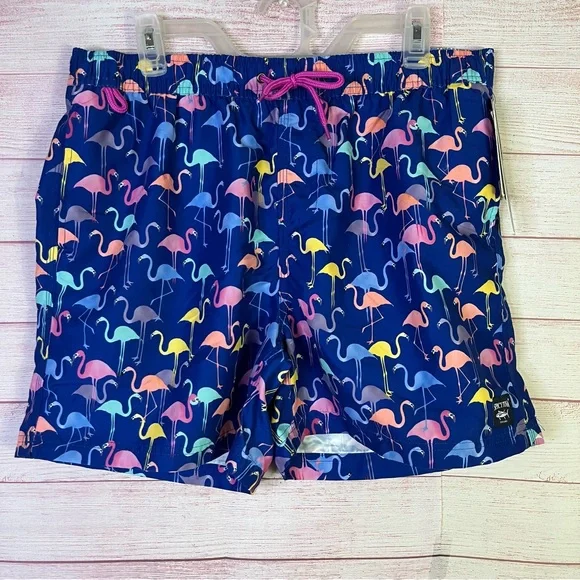 Spicy Tuna NWT MULTIPLE FLAMINGOS Swim Trunks Size XL‎