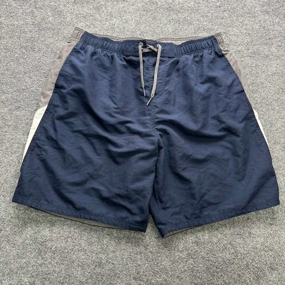 Nike Mens XXL Navy Blue Colorblock Swim Trunks Mesh Lined NESS8512‎ SU25788