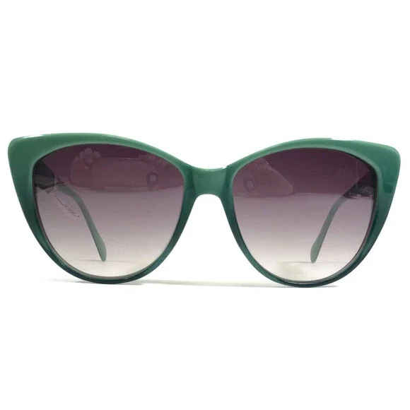 Morgenthal Frederics Sunglasses 262 ANNE Green Cat Eye Frames w/ Purple Lenses