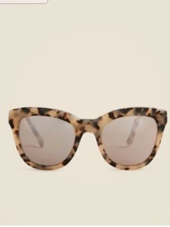 NWT J. Crew Oversized Tortoiseshell Cat Eye Sunglasses - Brown Mirrored Lens