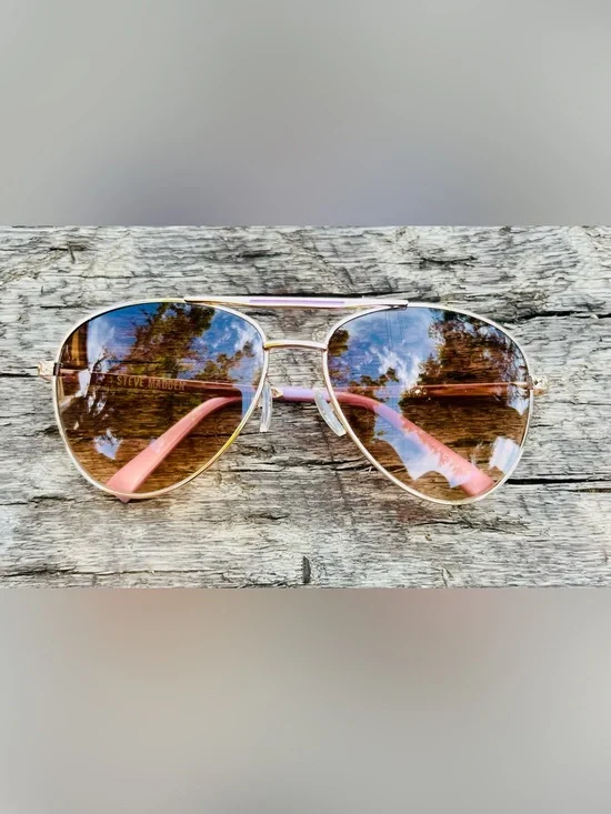 Steve Madden Aviators Gold/Rose Gold Frame and Brown Lenses