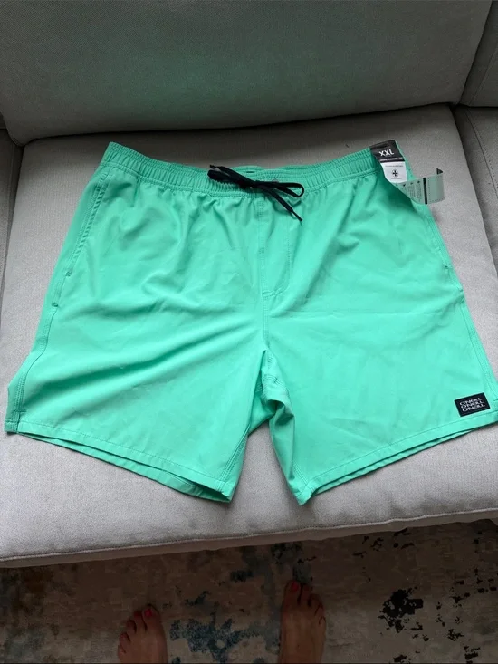 O'Neill Mint Green Men's Swim Hybrids with Black Drawstring
