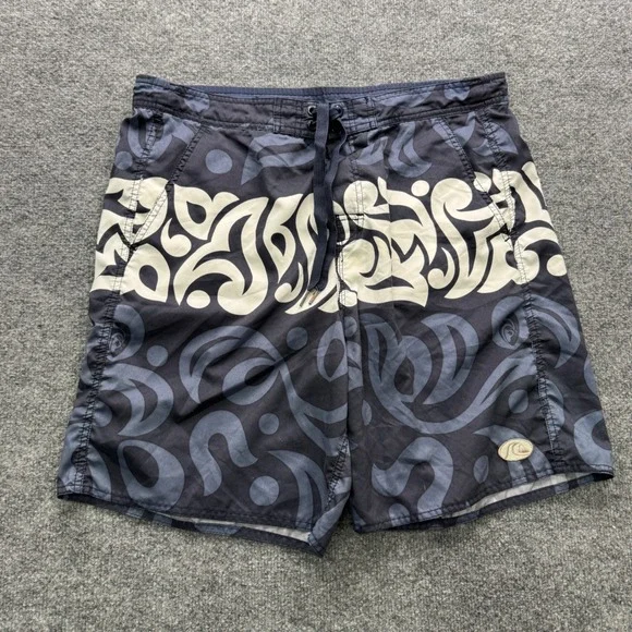 Quiksilver Edition Swim Trunks Mens Medium Navy Blue 7.5