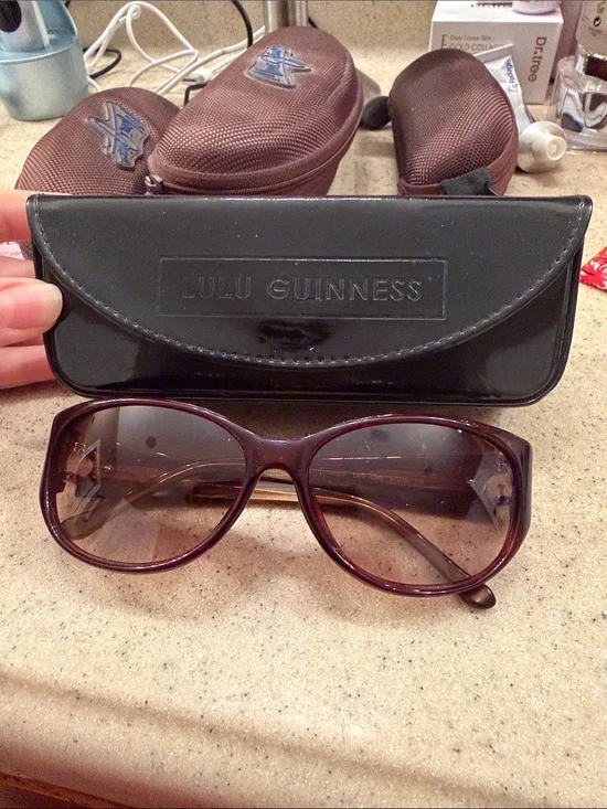 Lulu Guinness Brown Gradient Oversized Rounded Sunglasses