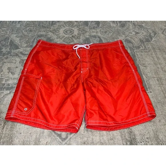 NWOT GAP‎ CLASSIC Tangerine Red Nylon Board Shorts Surf Swim Sz X-Large XL Mens