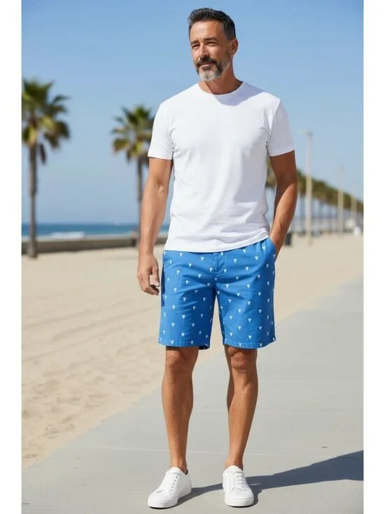 TACKLE & TIDE Men’s Blue Sharktooth Swim Shorts Size XXL