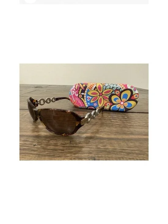 Brighton Women’s Central Park Signature Silver Tortoise Sunglasses Frames & Case