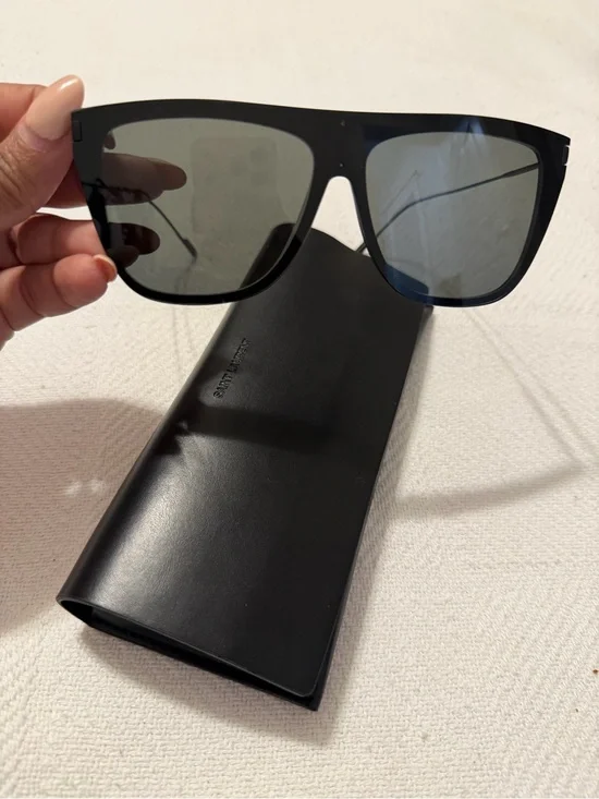 Saint Laurent Black Oversized Square Sunglasses